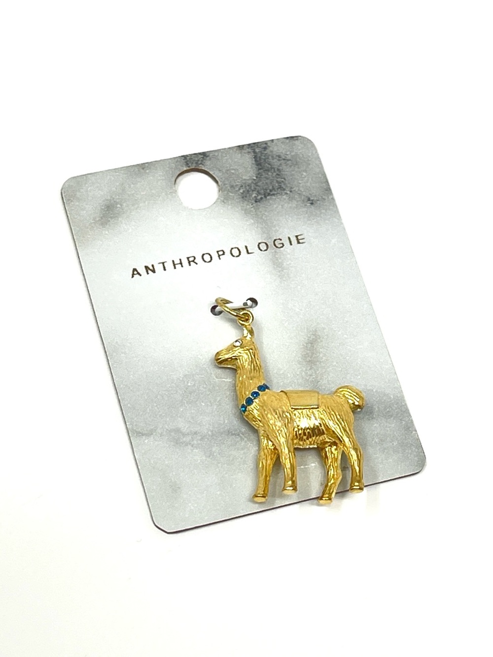 New Anthropologie Llama Gold Animal Charm